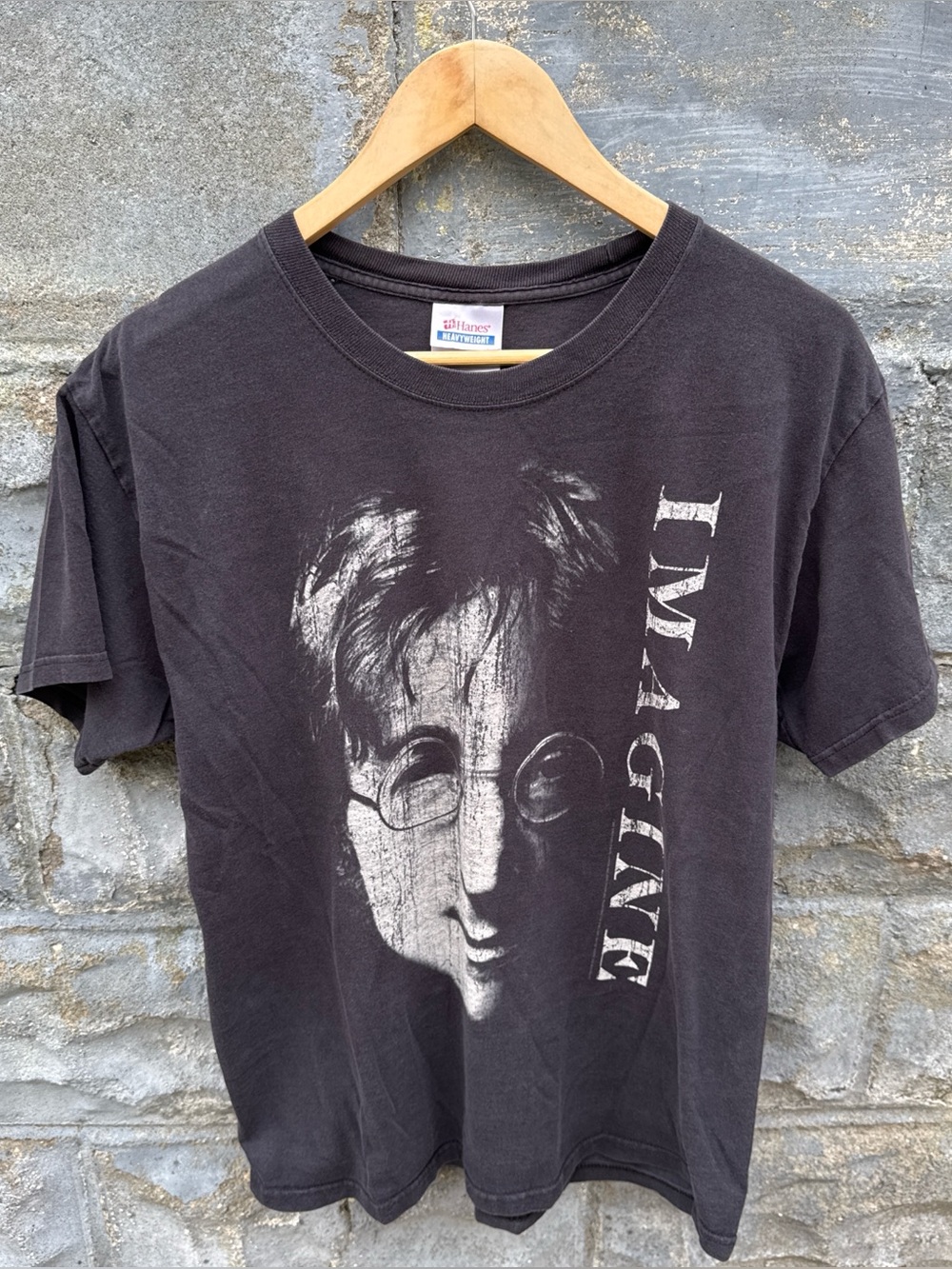 Vintage John Lennon Imagine T Shirt Medium Beatles Rock Y2K
